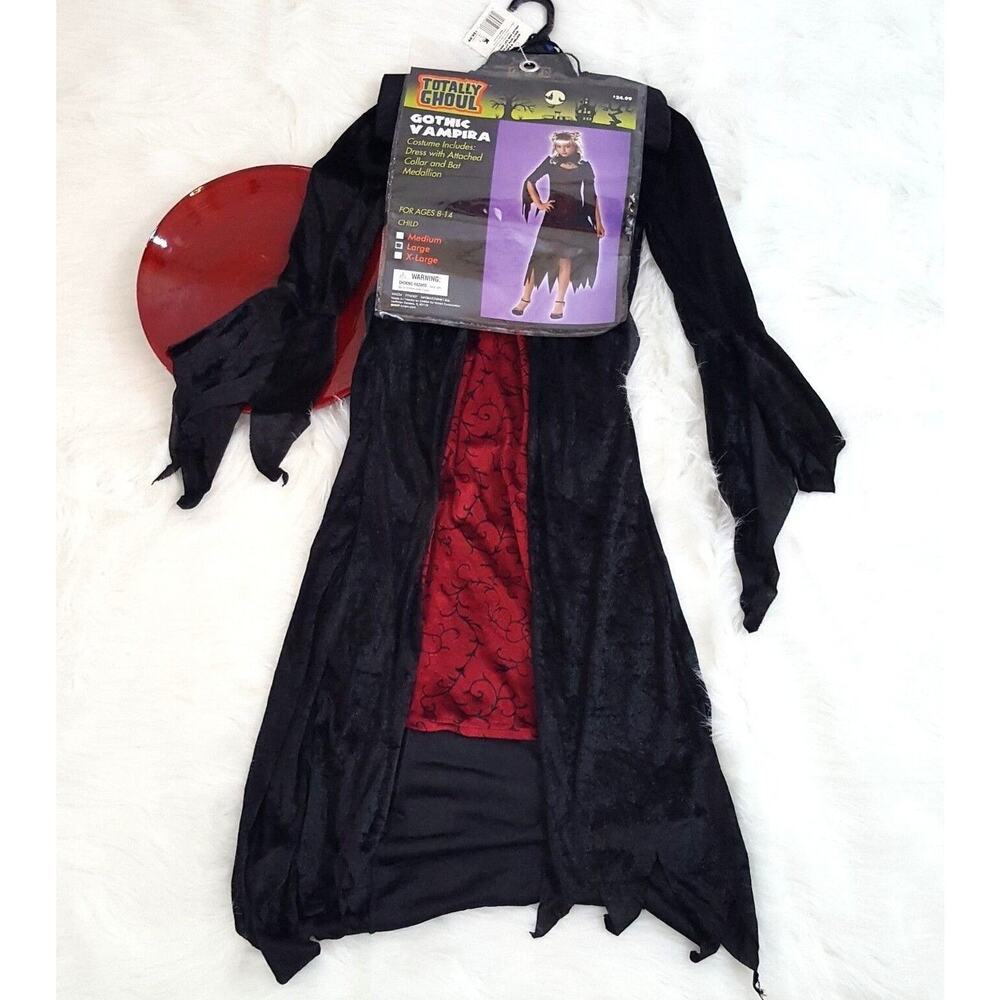 NWT Totally Ghoul Gothic Vampire Halloween Costume Dress Up Large Ages 8-14 A2